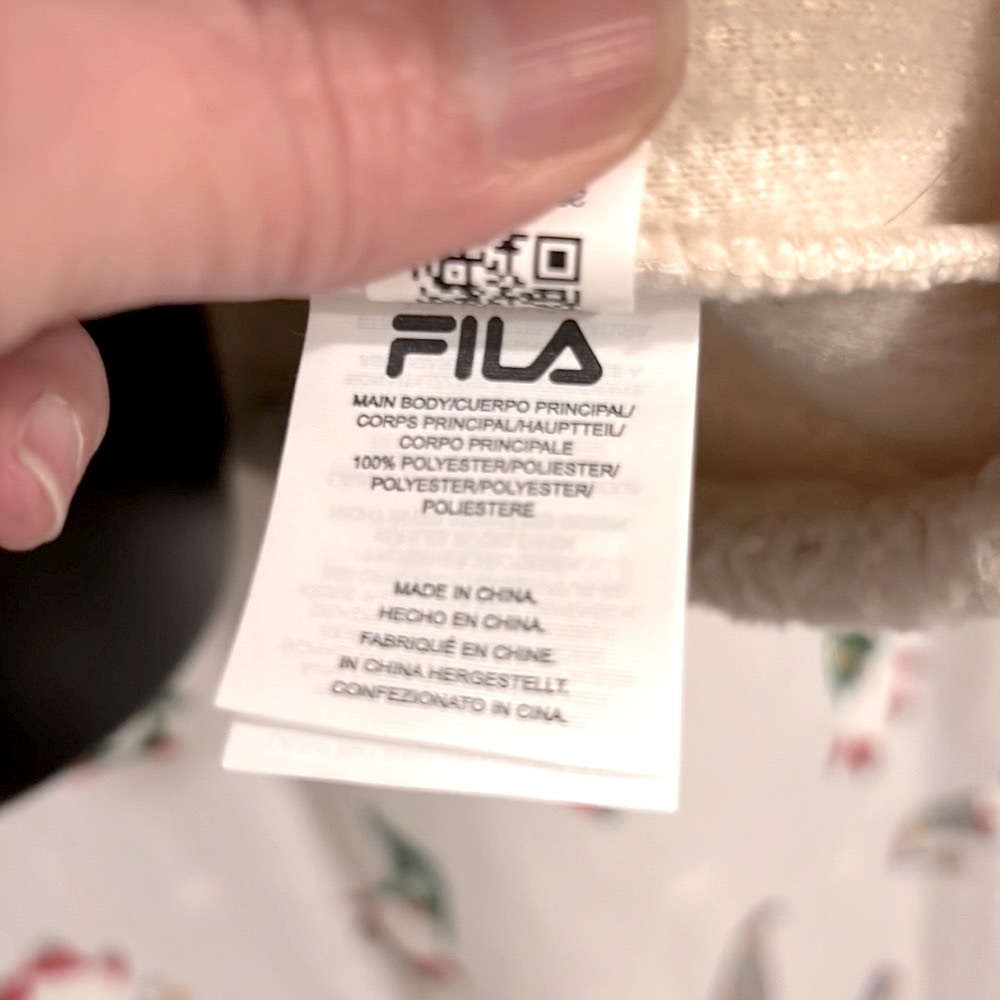 NWT 🥶 FILA CREAM FLEECE 1/2 ZIP PULLOVER HOODED SWEATSHIRT TEDDY JACKET 1X - Picture 7 of 7